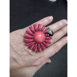 *Sale* Pink flower with ladybug ring